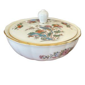 Wedgwood bone china Kutani crane Murray candy dish w/lid